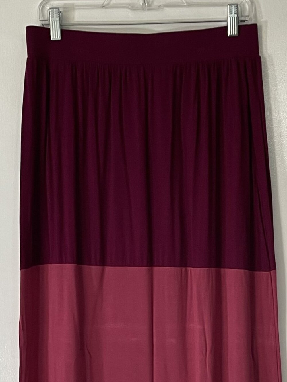 Ann Taylor LOFT Women’s Burgundy Rose Color Block Long Skirt Size M Fall Skirt